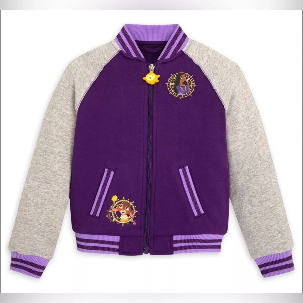 Disney - Wish Asha Star Purple Varsity Jacket (Size 7/8) NWT